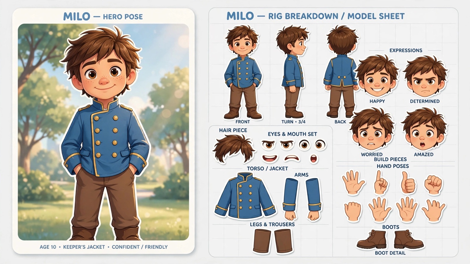 Model sheet Milo